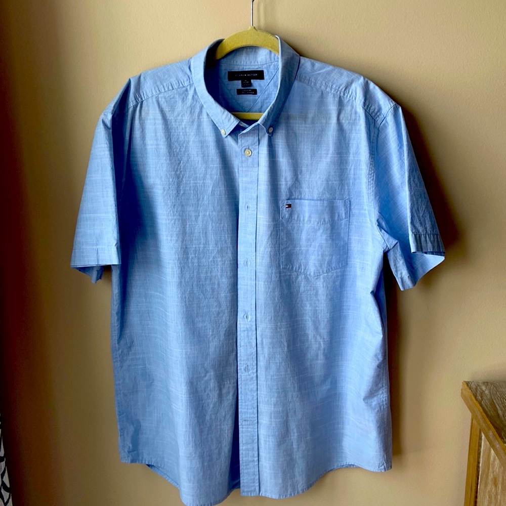 Tommy Hilfiger short sleeve button down shirt.
